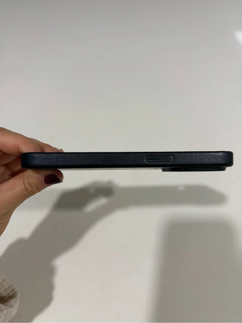 APPLE 14 Pro Black Leather iPhone Case